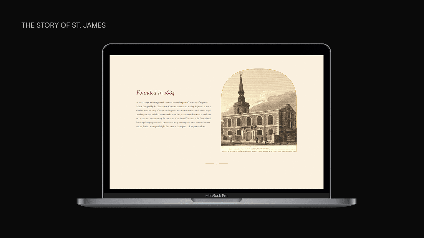 Story of St James scrolling narrative